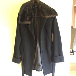 Fur Collar Wool Coat